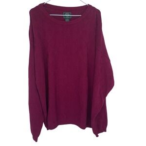 Vintage 90s Dockers Golf Knit Crewneck Sweater Burgundy XL Cotton Argyle Pattern